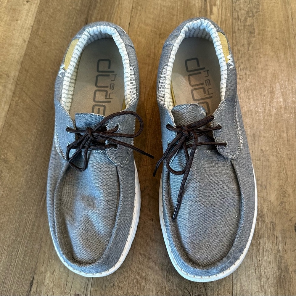 Hey Dude Welsh Chambray Grey Slip-On Loafers - Picture 2 of 11
